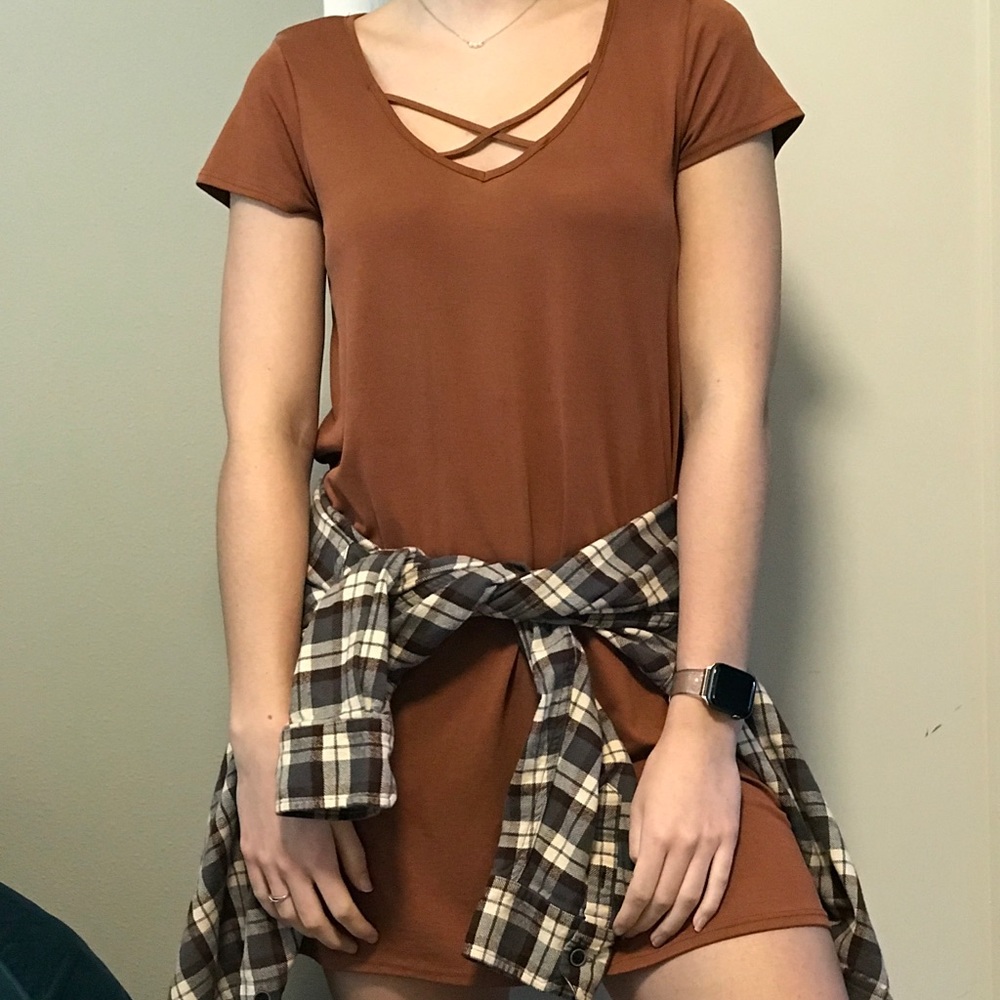 Nordstrom T-shirt dress Rusty burnt orange